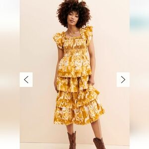 Anthropolgie Clemantha Samantha Smocked Midi Dress